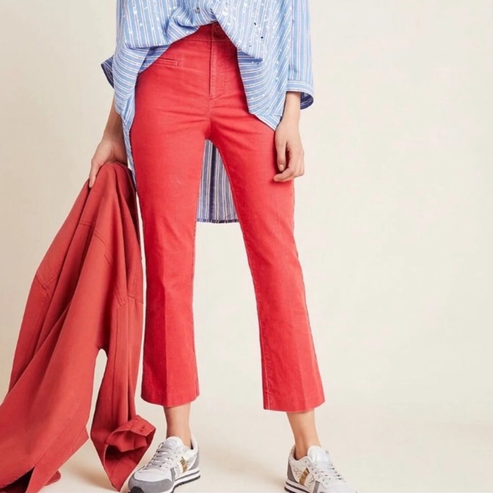 Anthropologie Boho The Essential Collection Corduroy Ankle Crop Pants Size 2